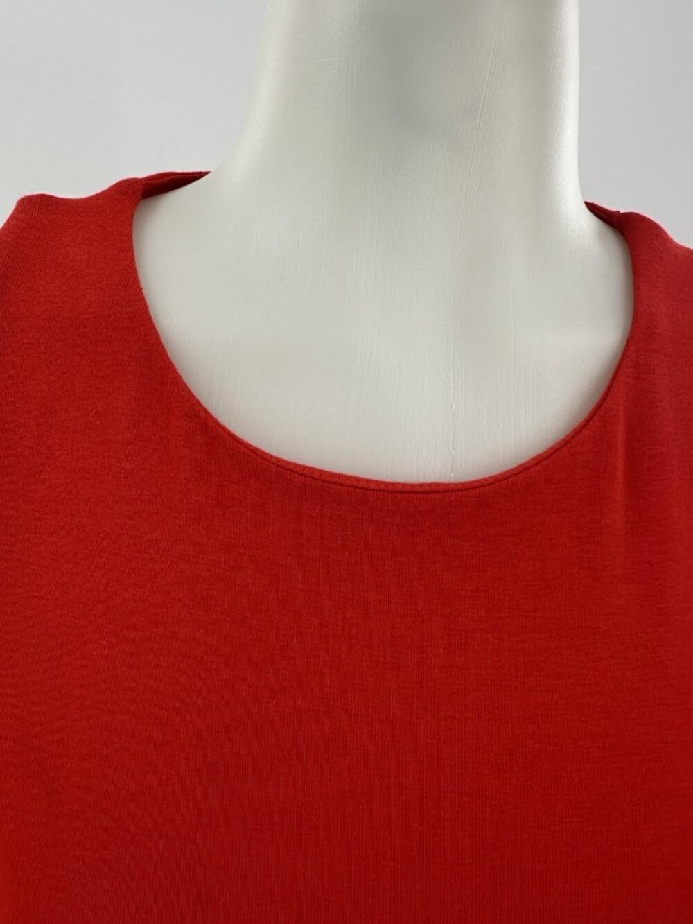 ZARA Red Knit Maxi Tank Dress Sleeveless Scoop Neck Bodycon Casual Chic Large - Picture 5 of 8